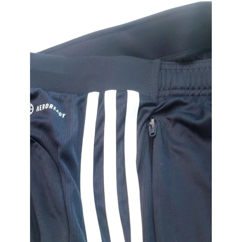 Adidas 3 Stripe Men’s M Active Drawstring Shorts + Zipper Pockets Aeroready Navy - Picture 9 of 9